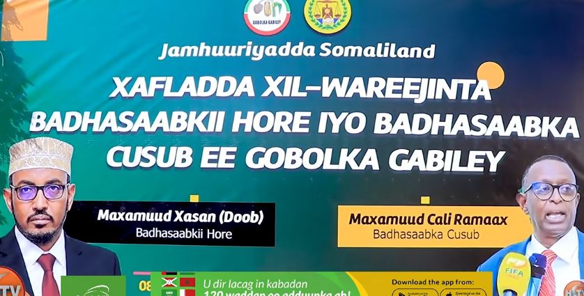 Gabilay:- Badhasaabkii hore iyo Badhasaabka Cusub oo xilka la kala wareegay.