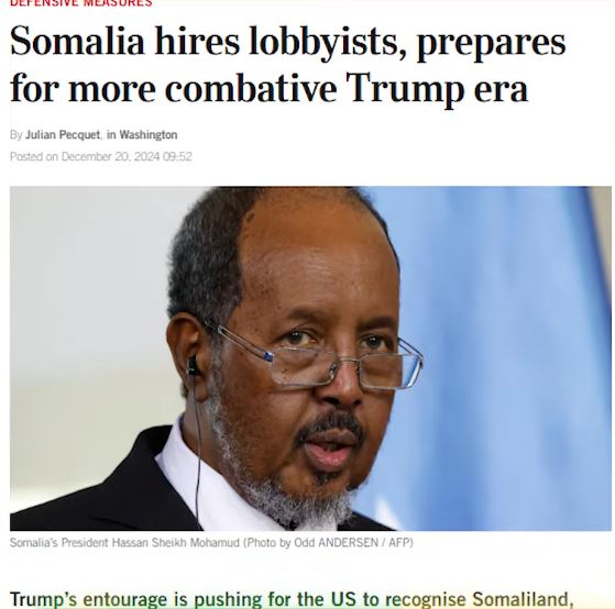 Soomaaliya oo lacagtii caawimadda ahayd ee Mareykanku siiyo kula dagaalameysa Aqoonsiga Somaliland.