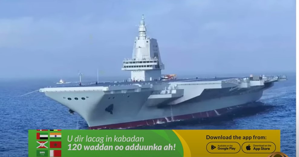 Shiinaha oo markabkiisa diyaaradaha xambaara geeyay xeebaha Taiwan.